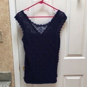 NWOT Express Navy Lacy Top